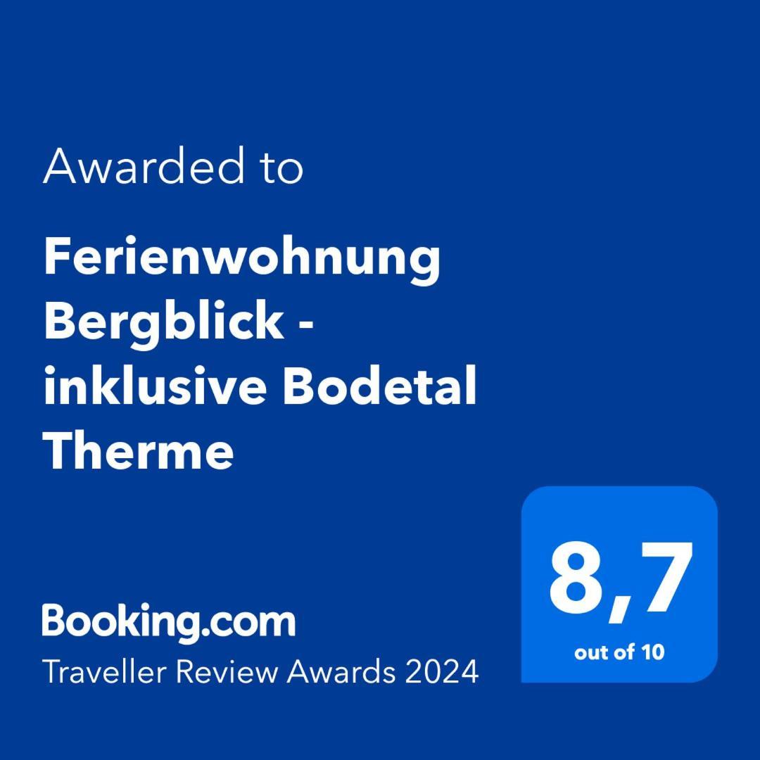 Ferienwohnung Bergblick - Inklusive Bodetal Therme ターレ エクステリア 写真